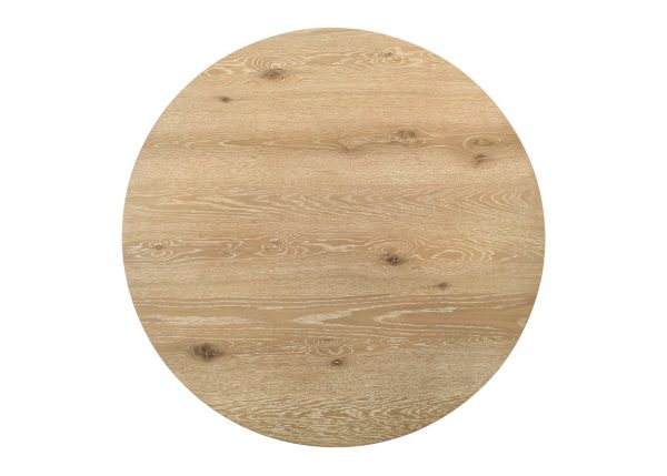 Tate Oak Finish 47"W Round Dining Table with Metal Base - Image 3
