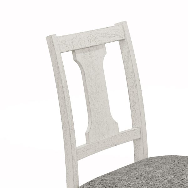 Tannen Set of 2 White and Gray Dining Side Chair - Image 3