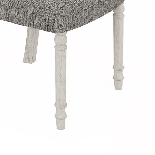 Tannen Set of 2 White and Gray Dining Side Chair - Image 2