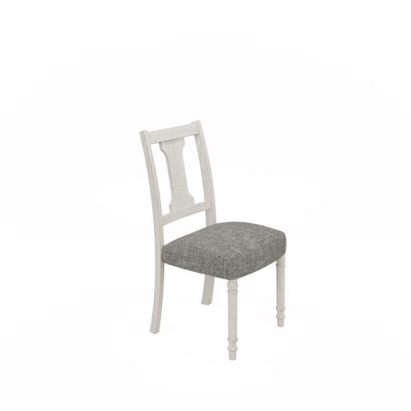 Tannen Set of 2 White and Gray Dining Side Chair - Image 5