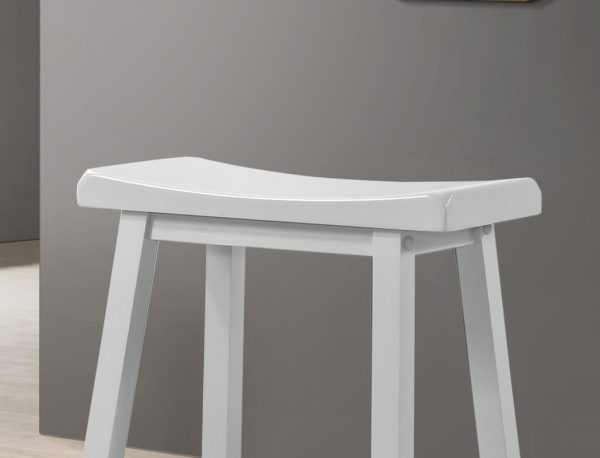 Set of 2 17.5"W Alonzo White Backless Ergonomic Counter Height Stool - Image 3