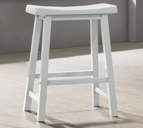 Set of 2 17.5"W Alonzo White Backless Ergonomic Counter Height Stool - Image 4