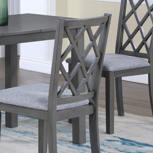 Carlisle Set of 2 Gray Finish Cross Back 17.5"W Side Dining Chair - Image 4