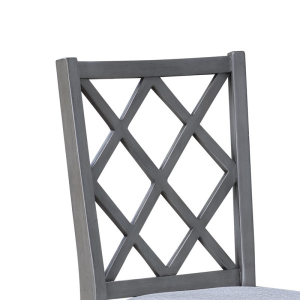 Carlisle Set of 2 Gray Finish Cross Back 17.5"W Side Dining Chair - Image 5