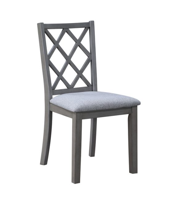Carlisle 5-Piece 59.5"W Gray Finish Extendable Wood Dining Set with Upholstered Seat Cushion - Image 5