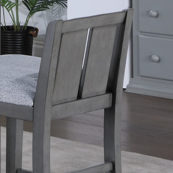 Graham Set of 2 Gray Finish Upholstered Seat 20"W Counter Height Chair - Image 5