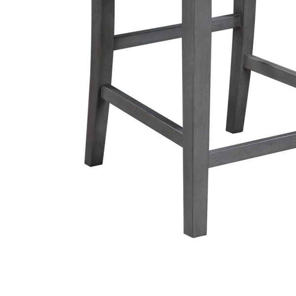 Graham Set of 2 Gray Finish Upholstered Seat 20"W Counter Height Chair - Image 4