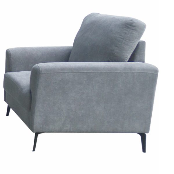 Jackson 37"W Gray Chenille Chair with Black Metal Legs - Image 4