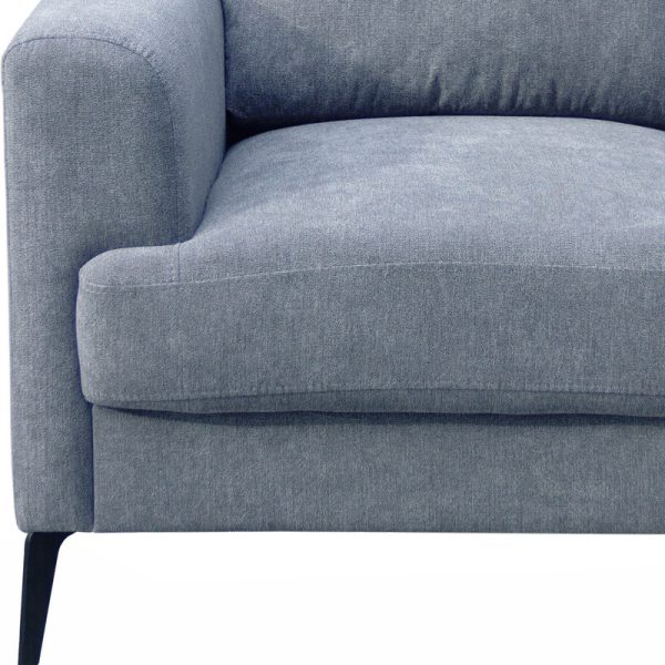 Jackson 37"W Gray Chenille Chair with Black Metal Legs - Image 2