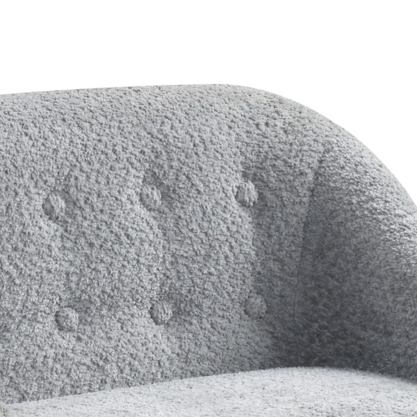 Amelia 28"W Gray Chenille Kids Sofa with Tufted Back and Wooden Legs - Image 4
