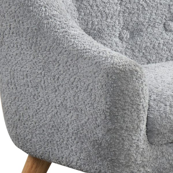 Amelia 28"W Gray Chenille Kids Sofa with Tufted Back and Wooden Legs - Image 5