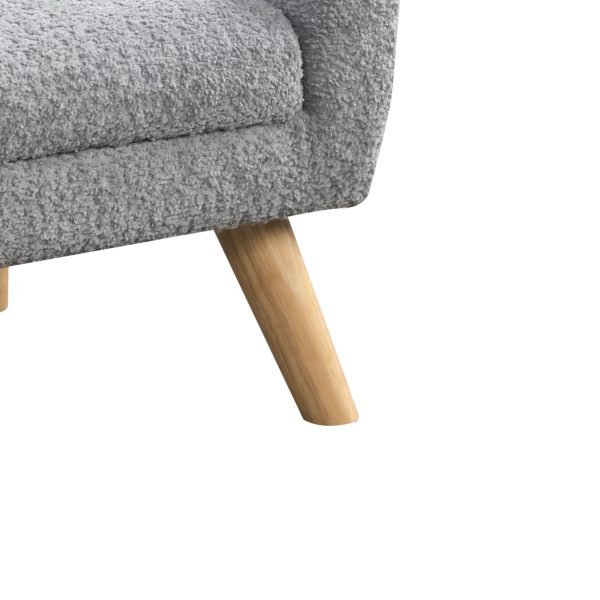 Amelia 28"W Gray Chenille Kids Sofa with Tufted Back and Wooden Legs - Image 3