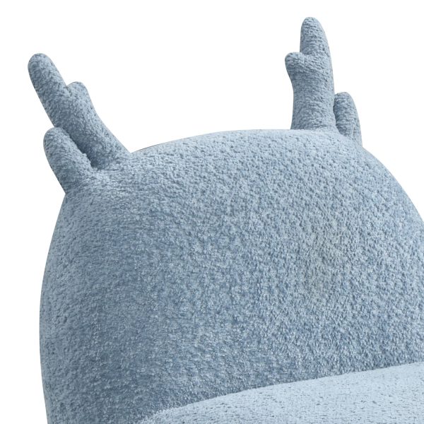 Weston 21.5"W Blue Chenille Deer-Shaped Kids Chair - Image 3