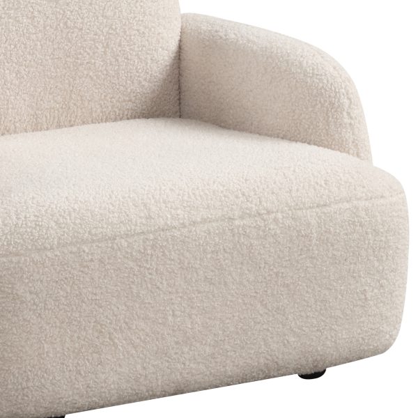 Raelynn 25.5"W Beige Teddy Velvet Bear-Shaped Kids Armchair - Image 3