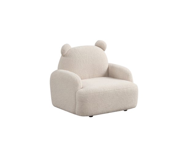 Raelynn 25.5"W Beige Teddy Velvet Bear-Shaped Kids Armchair - Image 5