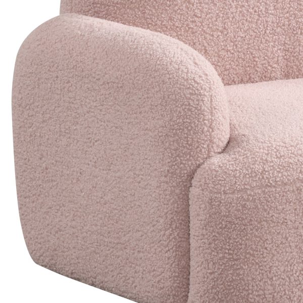 Raelynn 25.5"W Pink Teddy Velvet Bear-Shaped Kids Armchair - Image 2