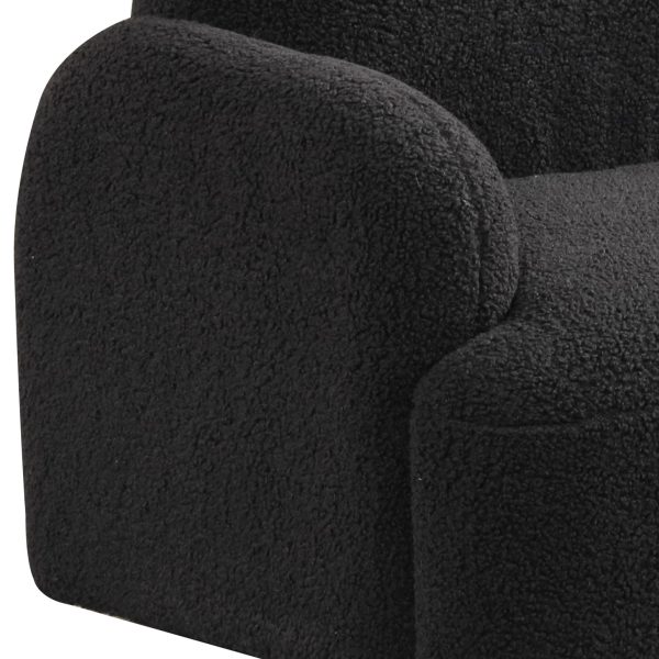 Raelynn 25.5"W Black Teddy Velvet Bear-Shaped Kids Armchair - Image 2