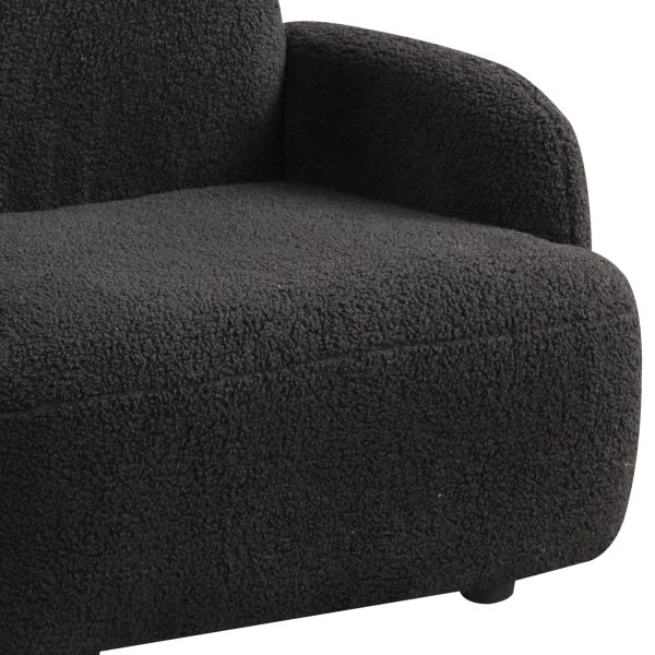 Raelynn 25.5"W Black Teddy Velvet Bear-Shaped Kids Armchair - Image 3