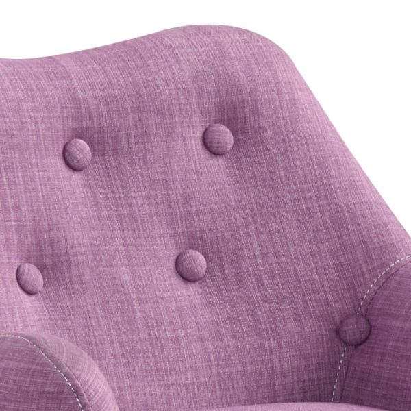 Fenix 19.5"W Pink Linen Kids Chair with Button Tufted Back and Wooden Legs - Image 4