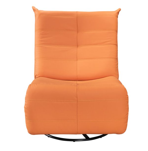 Georgena 31"W Orange PU Leather Swivel Glider Recliner - Image 4