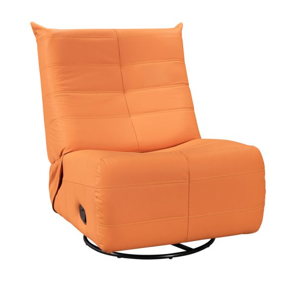 Georgena 31"W Orange PU Leather Swivel Glider Recliner - Image 5