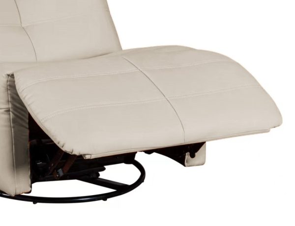 Georgena 31"W Beige PU Leather Swivel Glider Recliner - Image 3