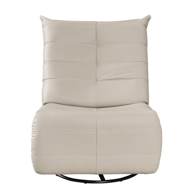 Georgena 31"W Beige PU Leather Swivel Glider Recliner - Image 4