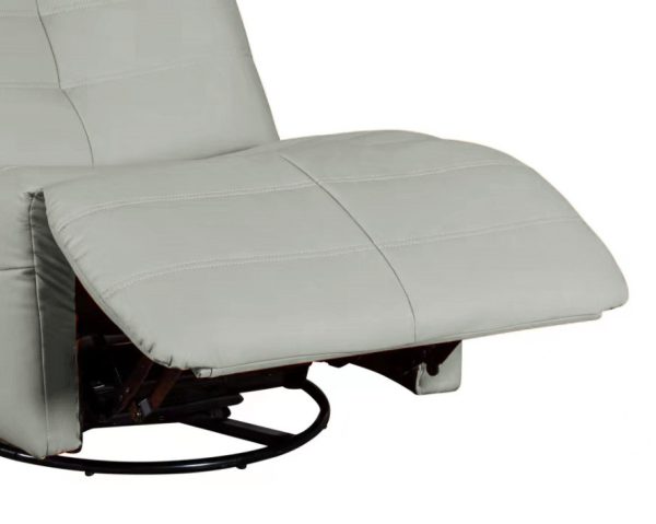 Georgena 31"W Green-Gray PU Leather Swivel Glider Recliner - Image 3