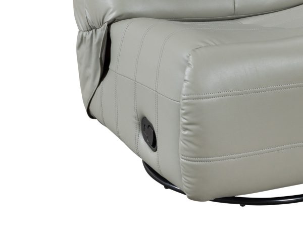 Georgena 31"W Green-Gray PU Leather Swivel Glider Recliner - Image 2