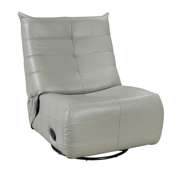Georgena 31"W Green-Gray PU Leather Swivel Glider Recliner - Image 5