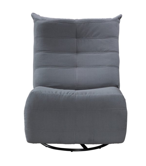 Georgena 31"W Blue-Gray Corduroy Swivel Glider Recliner - Image 4