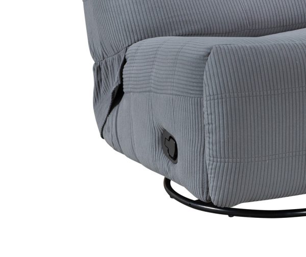 Georgena 31"W Blue-Gray Corduroy Swivel Glider Recliner - Image 2