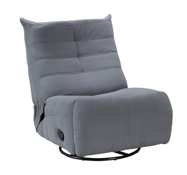 Georgena 31"W Blue-Gray Corduroy Swivel Glider Recliner - Image 5