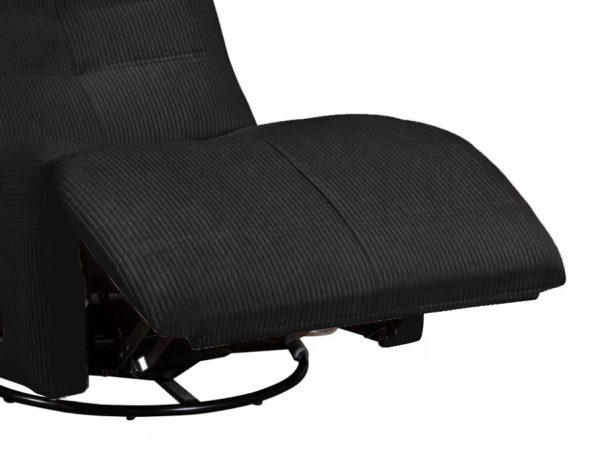 Georgena 31"W Black Corduroy Swivel Glider Recliner - Image 3