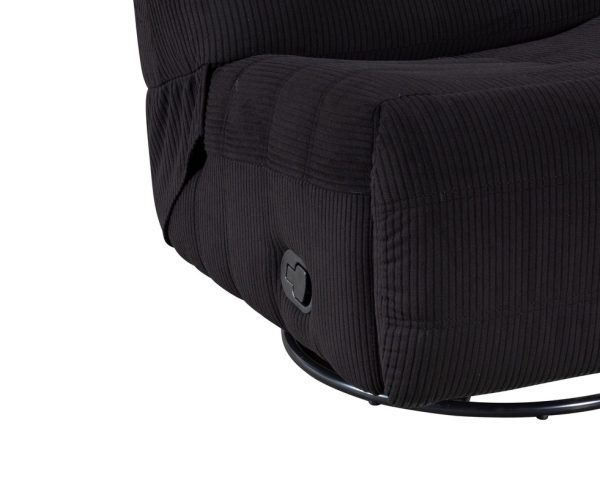 Georgena 31"W Black Corduroy Swivel Glider Recliner - Image 2