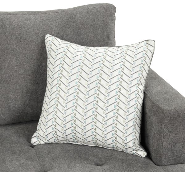 Callaway 56.5"W Gray Chenille Loveseat with Throw Pillows - Image 3