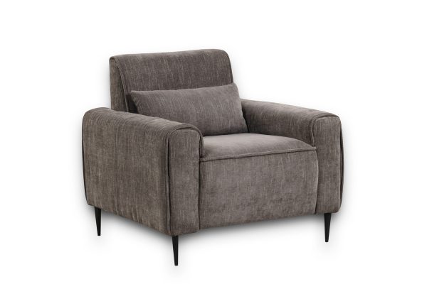 Valentina 74"W Gray Chenille Sofa Loveseat Chair Living Room Set - Image 5