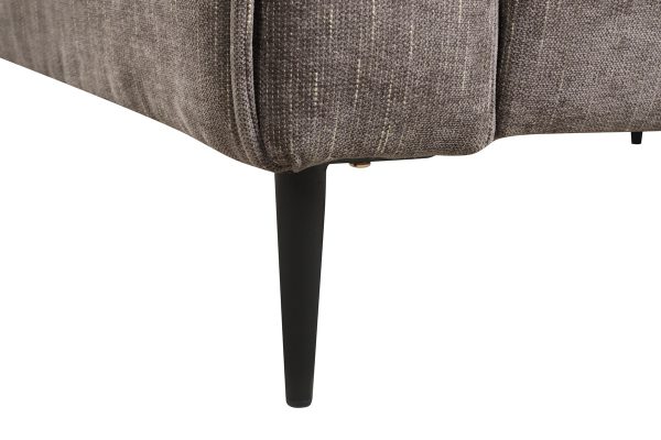 Valentina 74"W Gray Chenille Sofa with Metal Legs and Throw Pillows - Image 3