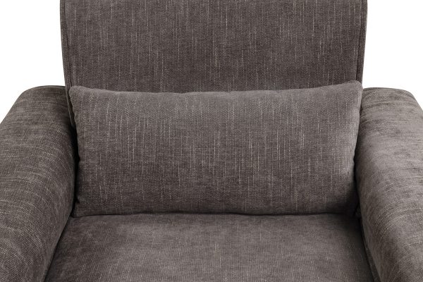 Valentina 74"W Gray Chenille Sofa with Metal Legs and Throw Pillows - Image 4