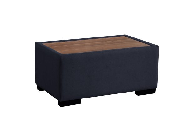 Joshua 100"W Dark Gray Woven Fabric Sectional Sofa with Right Facing Chaise and Console Ottoman - Image 5