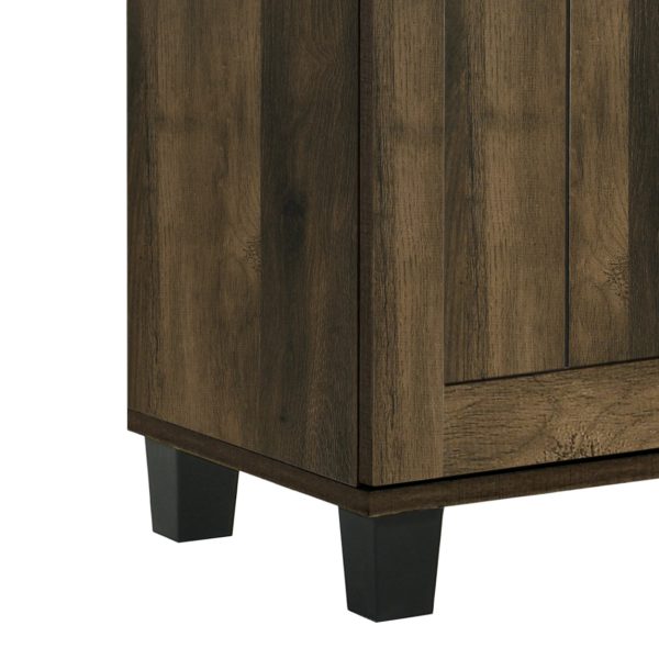 Corby 45"W Dark Dusty Oak Finish 3-Door Shoe Cabinet - Image 2
