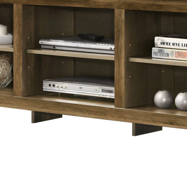 Benito Knotty Oak 70"W TV Stand with Open Shelves and Cable Management - Image 2