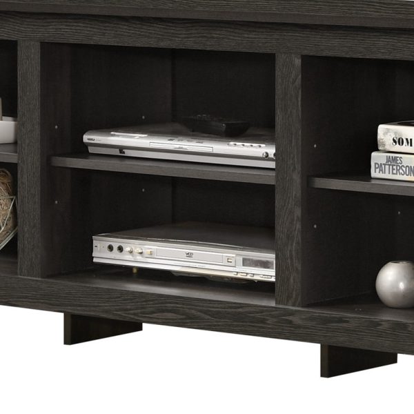 Benito Dark Gray 70"W TV Stand with Open Shelves and Cable Management - Image 2