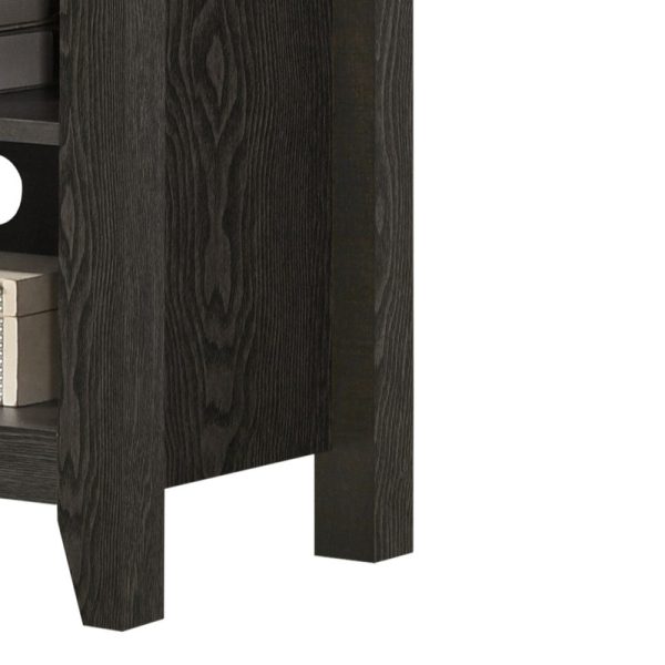Benito Dark Gray 70"W TV Stand with Open Shelves and Cable Management - Image 3