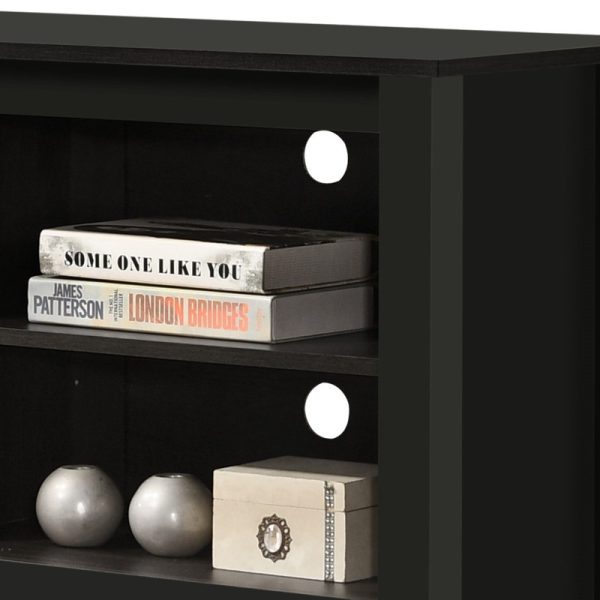 Benito Black 70"W TV Stand with Open Shelves and Cable Management - Image 5