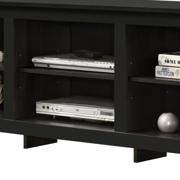 Benito Black 70"W TV Stand with Open Shelves and Cable Management - Image 2