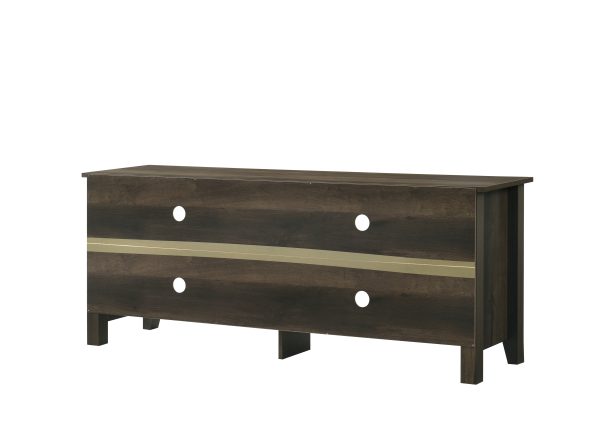 Trove 58" Wide Dark Dusty Oak Finish TV Stand with Open Shelves and Cable Management - Image 3