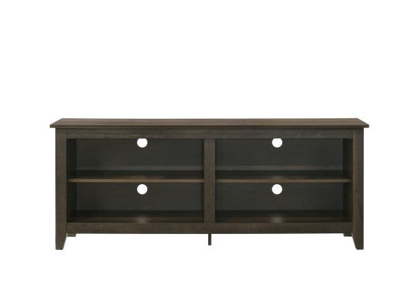 Trove 58" Wide Dark Dusty Oak Finish TV Stand with Open Shelves and Cable Management - Image 4