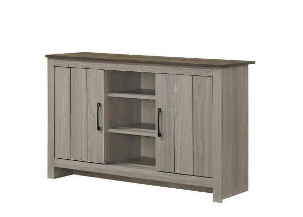 Nyla 47"W Gray Oak Console Table, Buffet Table, Sideboard with Shelves and Cabinet Doors - Image 4
