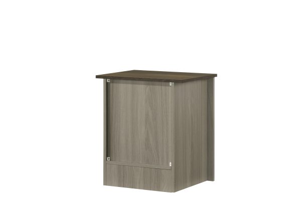 Nyla 16"W Gray Oak End Table, Side Table, Nightstand with Cabinet Door - Image 2